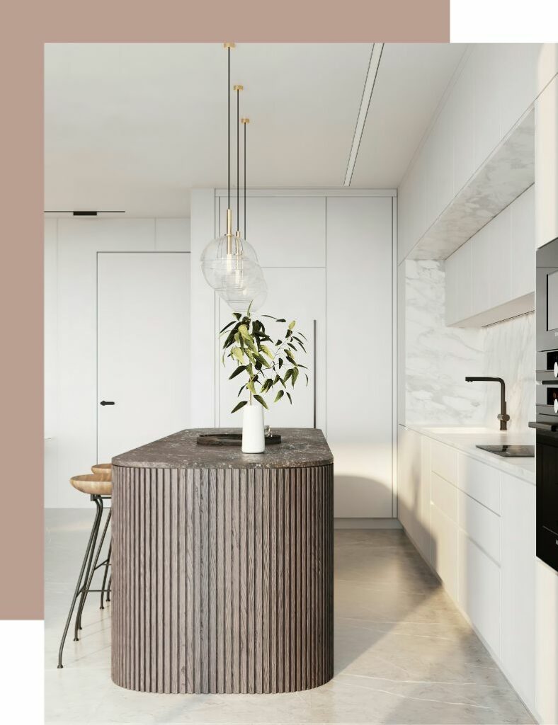 Cuisine contemporaine et élégante repensée par Subtil d’intérieur, décoratrice à Rennes